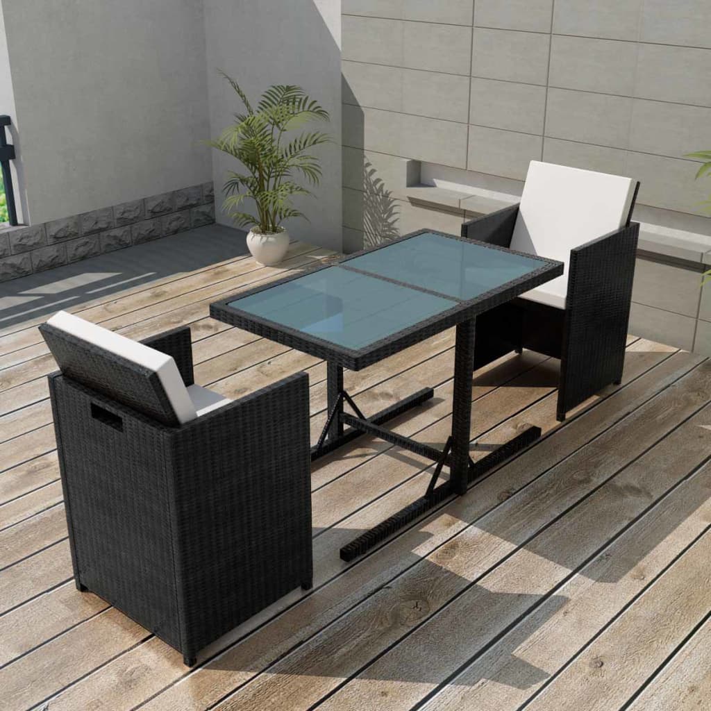 Set Bistro Cu Perne, 3 Piese, , Poliratan