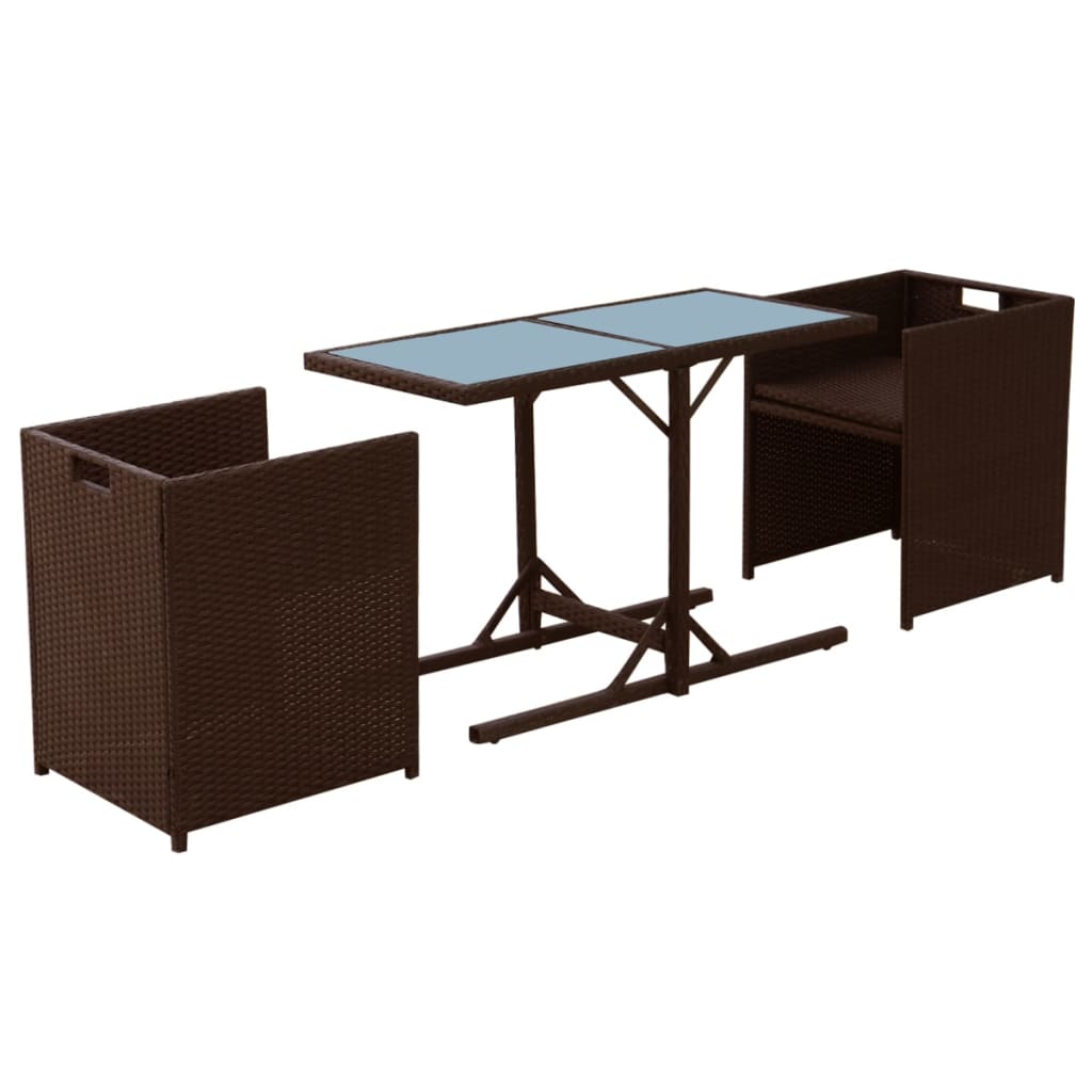 Set Bistro Cu Perne, 3 Piese, , Poliratan