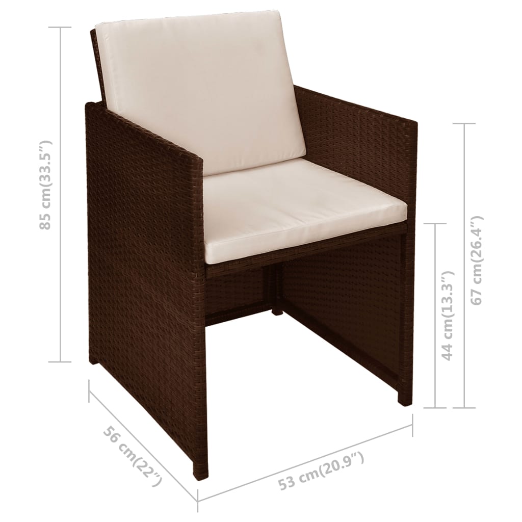 Set Bistro Cu Perne, 3 Piese, , Poliratan