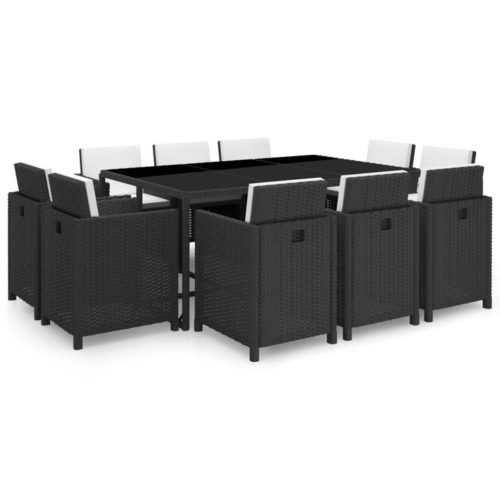 Set Mobilier De Exterior Cu Perne, 11 Piese, , Poliratan