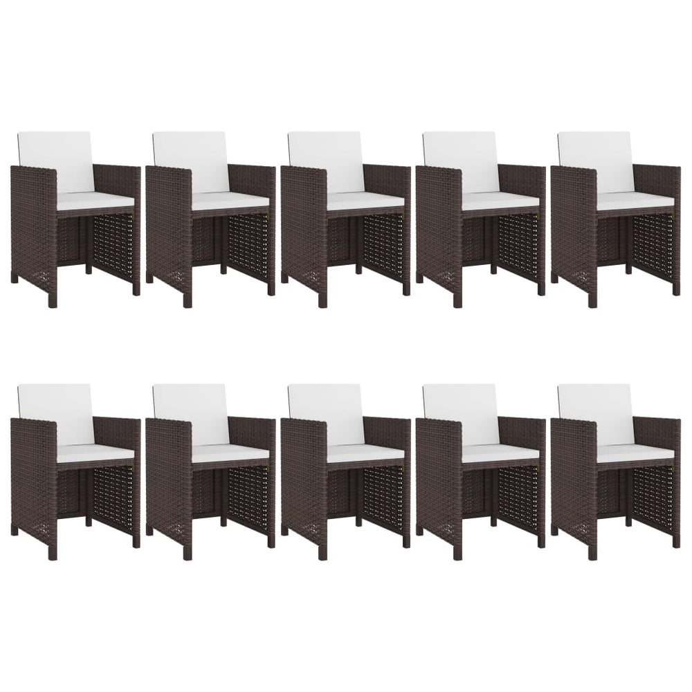 Set Mobilier De Exterior Cu Perne, 11 Piese, , Poliratan