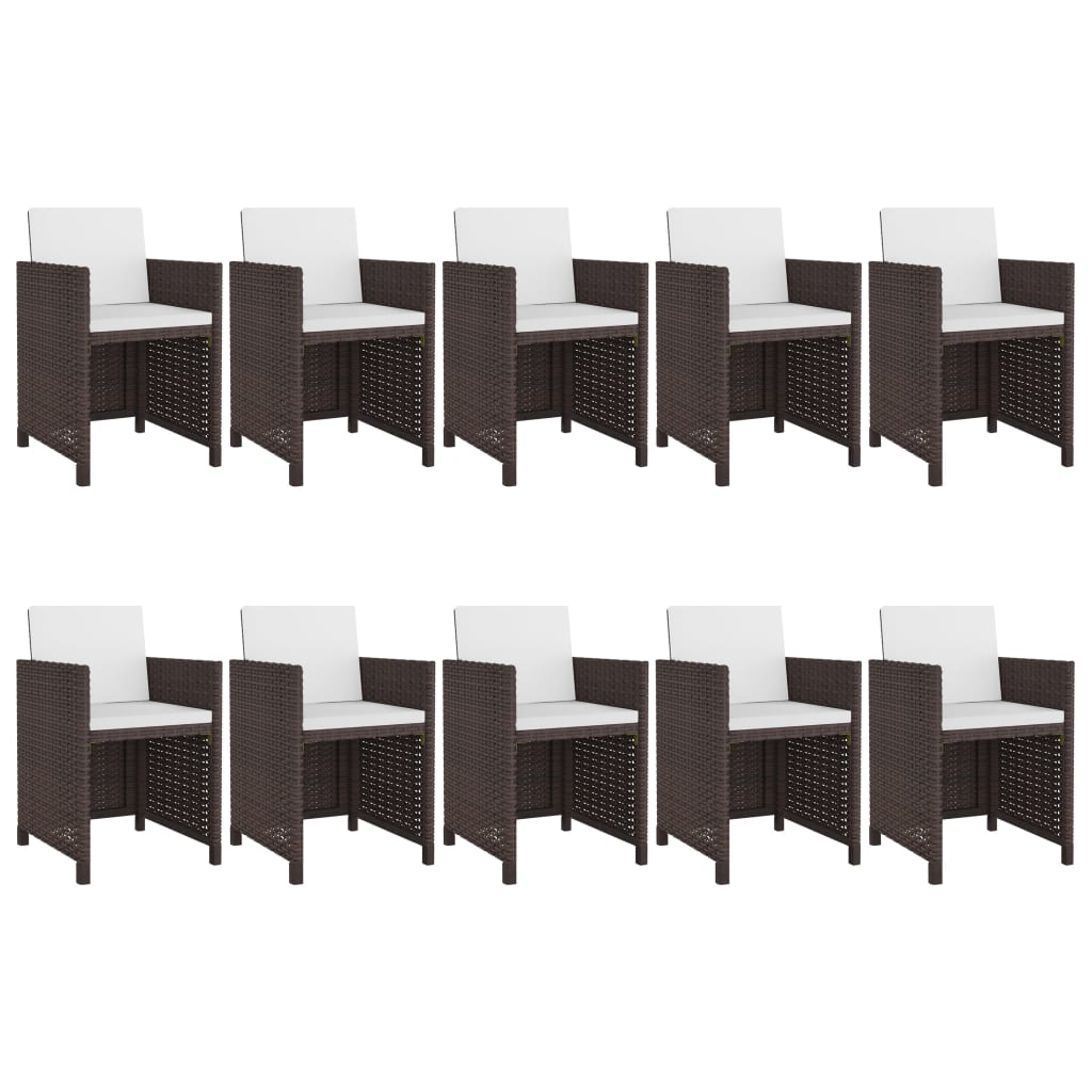 Set Mobilier De Exterior Cu Perne, 11 Piese, , Poliratan