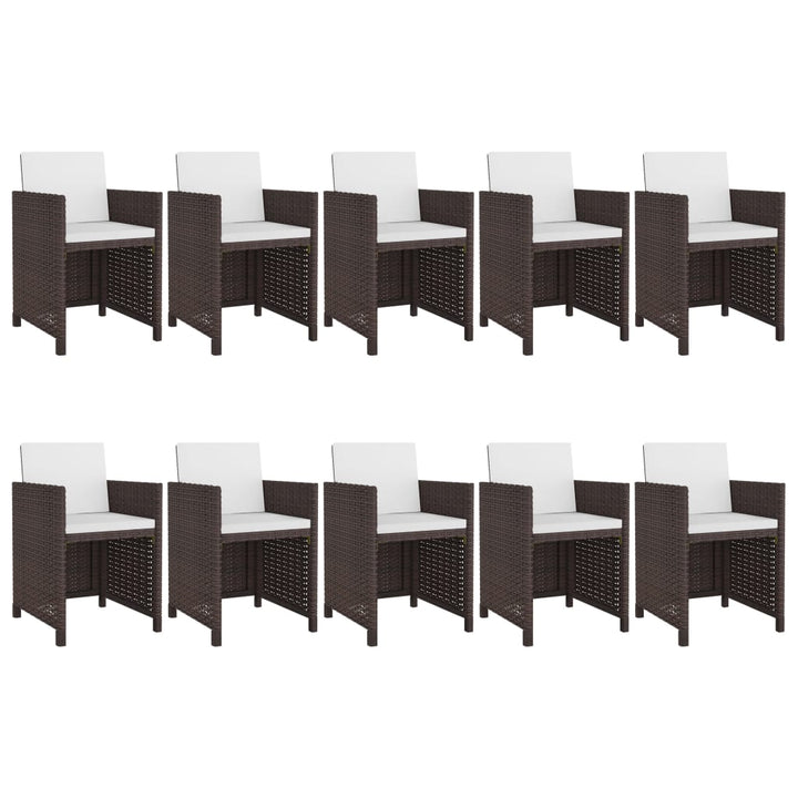 Set Mobilier De Exterior Cu Perne, 11 Piese, , Poliratan