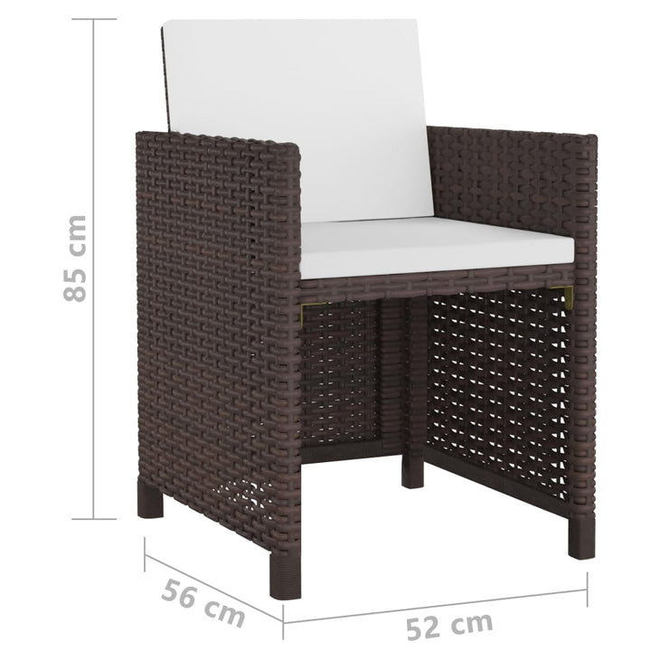 Set Mobilier De Exterior Cu Perne, 11 Piese, , Poliratan