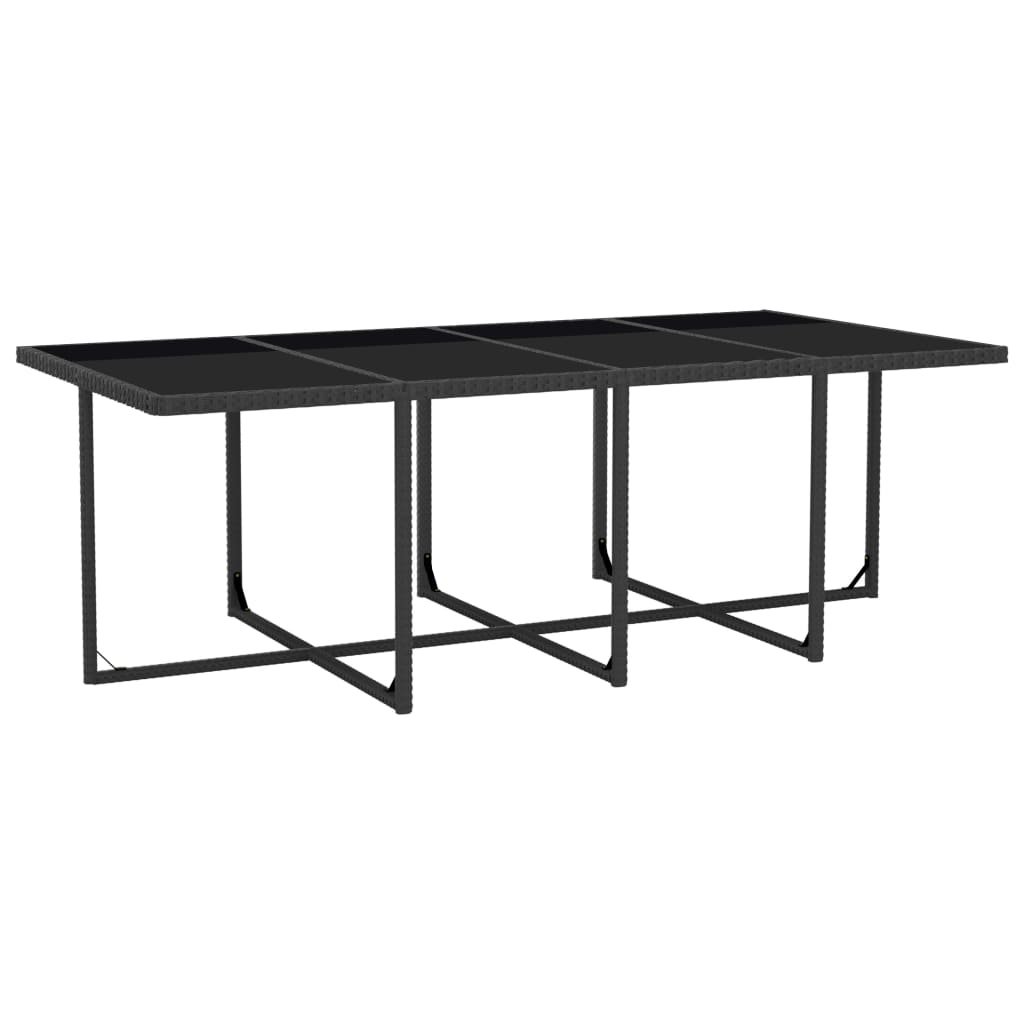 Set Mobilier De Exterior Cu Perne, 13 Piese, Negru, Poliratan