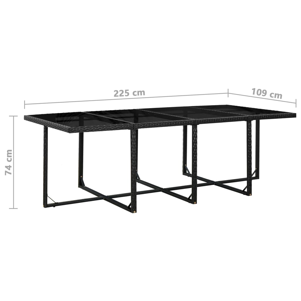 Set Mobilier De Exterior Cu Perne, 13 Piese, Negru, Poliratan