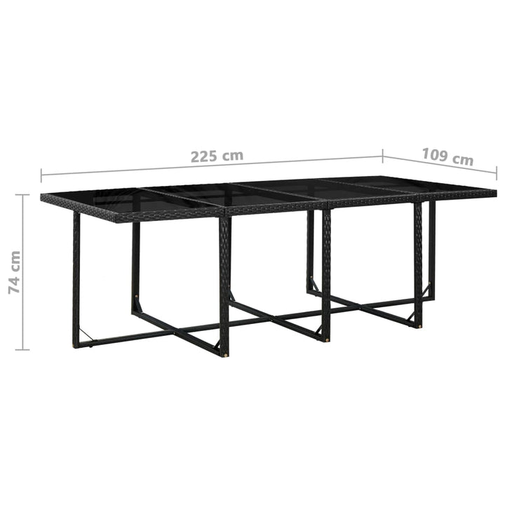 Set Mobilier De Exterior Cu Perne, 13 Piese, Negru, Poliratan