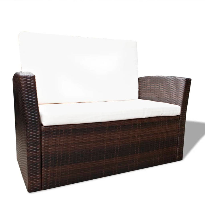 Set Mobilier De Grădină Cu Perne, 4 Piese, , Poliratan