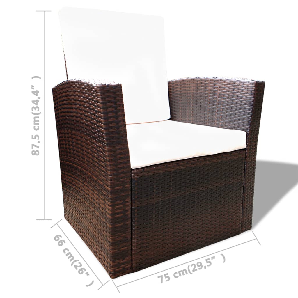 Set Mobilier De Grădină Cu Perne, 4 Piese, , Poliratan