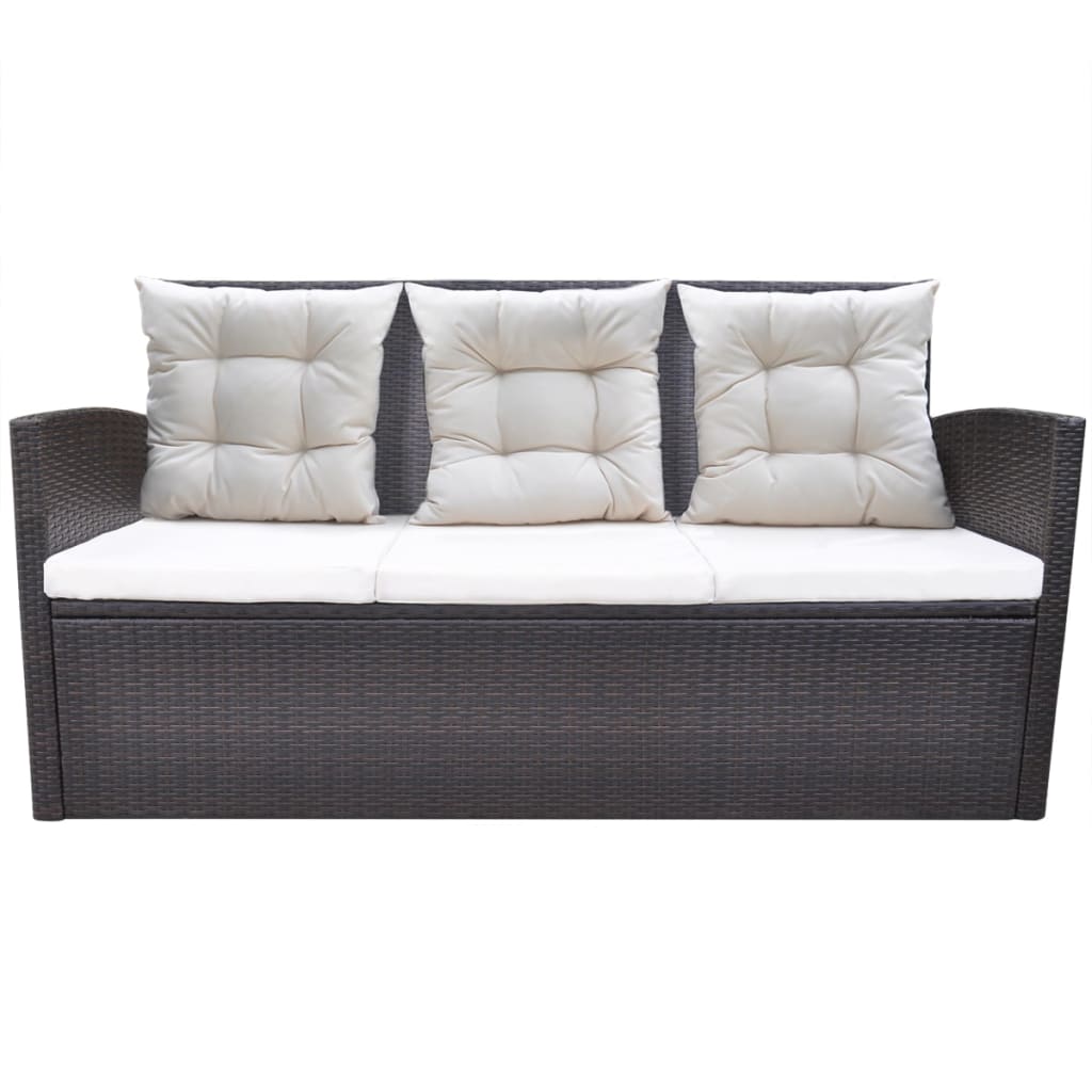 Set Mobilier De Exterior Cu Perne, 6 Piese, , Poliratan