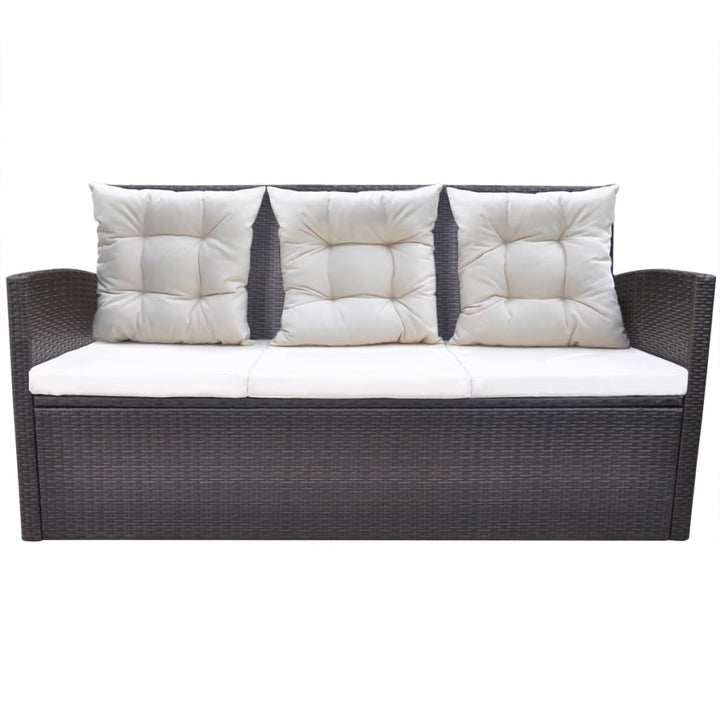 Set Mobilier De Exterior Cu Perne, 6 Piese, , Poliratan