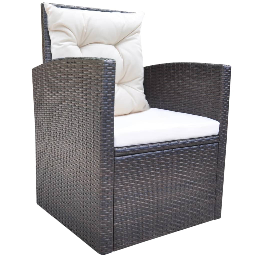 Set Mobilier De Exterior Cu Perne, 6 Piese, , Poliratan
