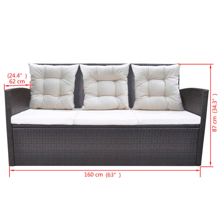 Set Mobilier De Exterior Cu Perne, 6 Piese, , Poliratan