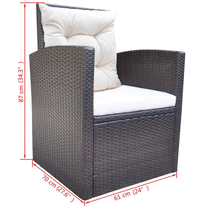 Set Mobilier De Exterior Cu Perne, 6 Piese, , Poliratan