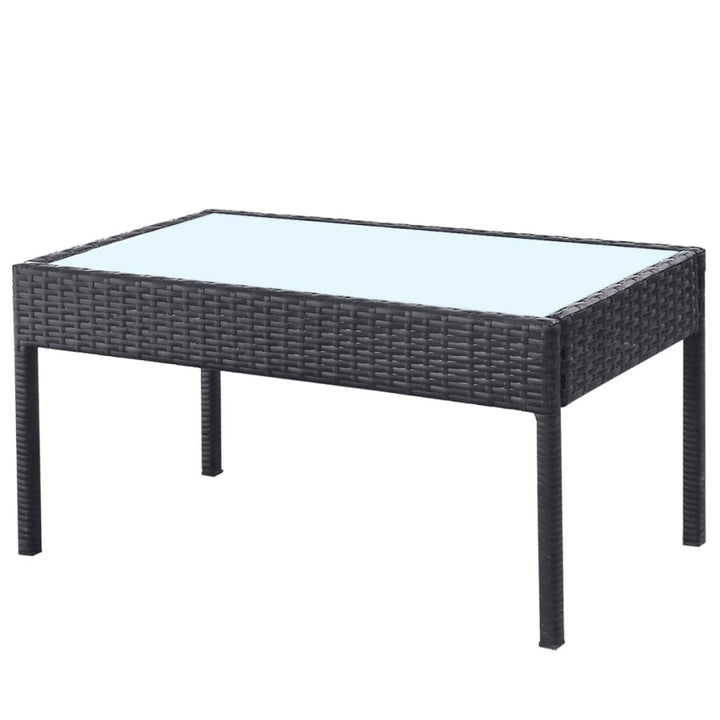 Set Mobilier De Grădină Cu Perne, 4 Piese, Negru, Poliratan