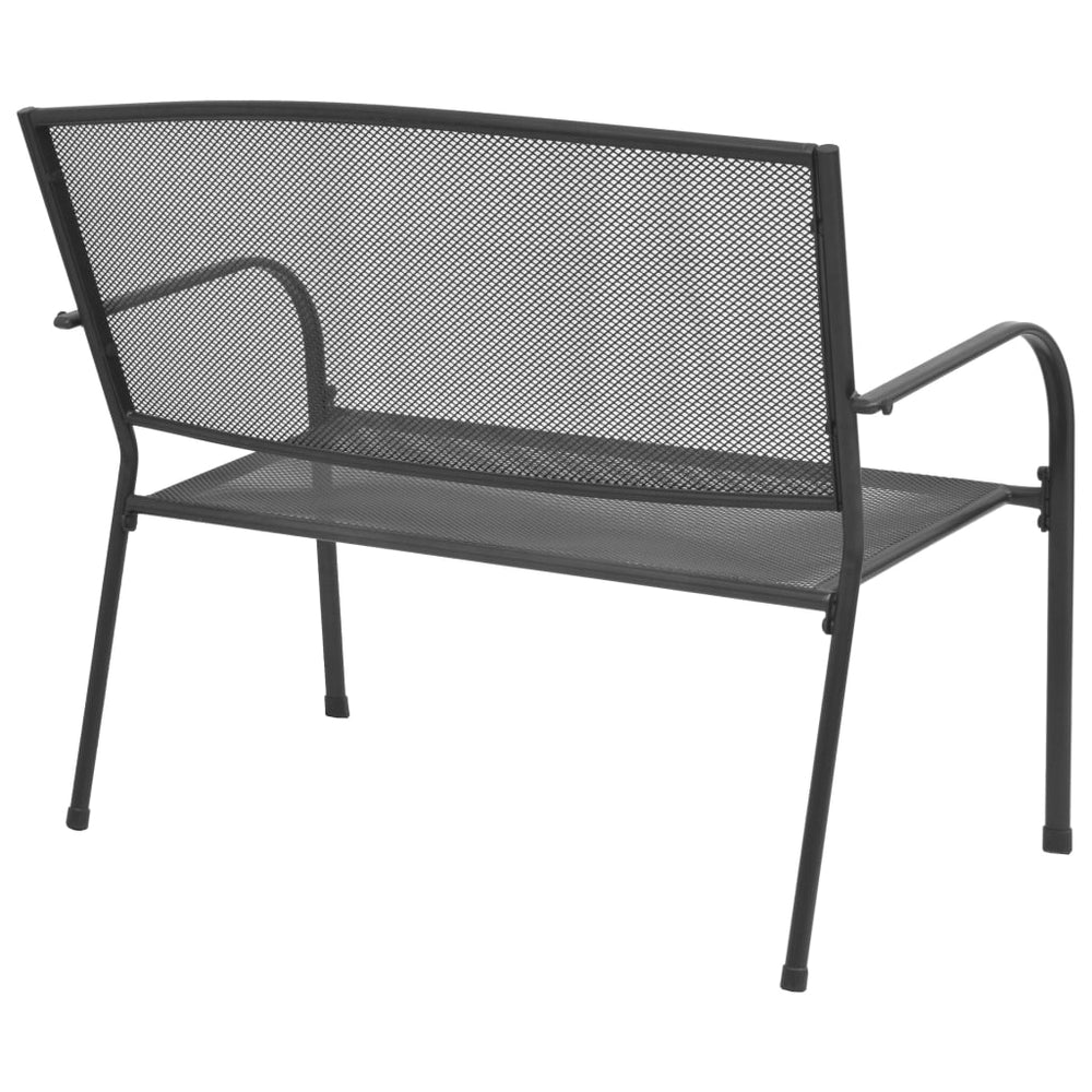 Bancă De Grădină, Antracit, 108 Cm, Oțel Și Plasă
