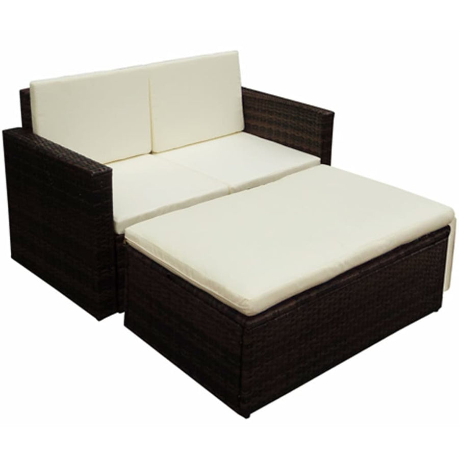 Set Mobilier De Grădină Cu Perne, 2 Piese, , Poliratan