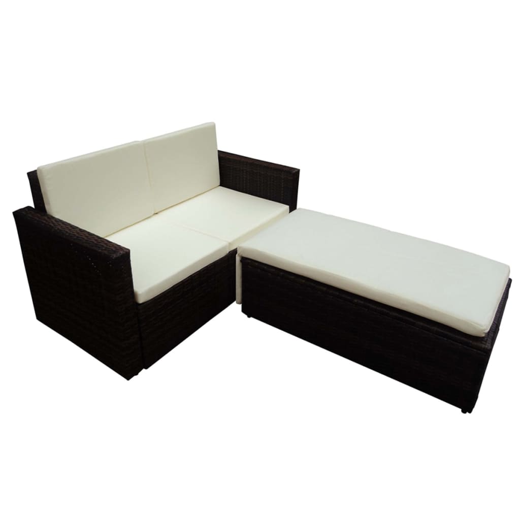 Set Mobilier De Grădină Cu Perne, 2 Piese, , Poliratan
