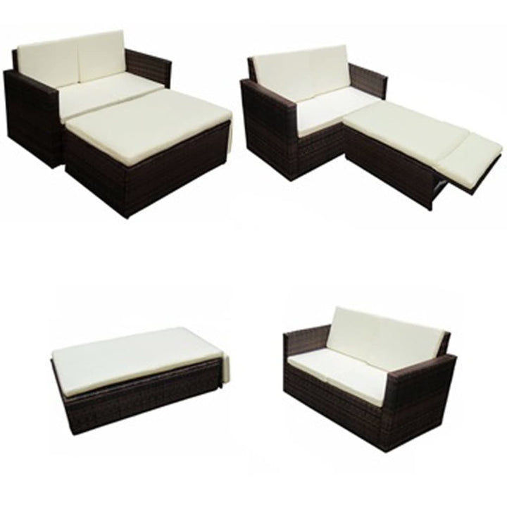 Set Mobilier De Grădină Cu Perne, 2 Piese, , Poliratan