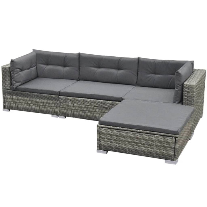 Set Mobilier De Grădină Cu Perne, 5 Piese, , Poliratan