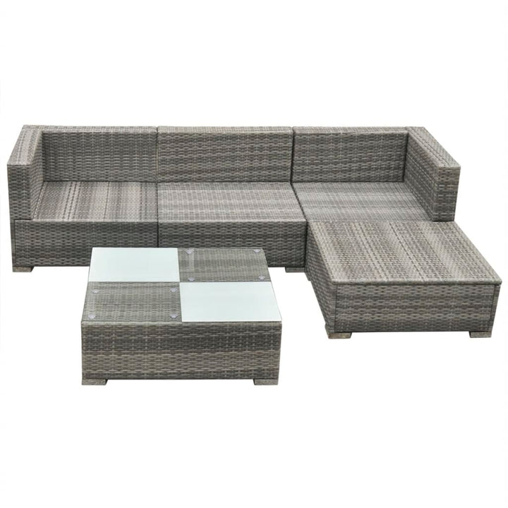Set Mobilier De Grădină Cu Perne, 5 Piese, , Poliratan