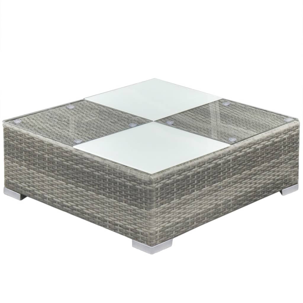 Set Mobilier De Grădină Cu Perne, 8 Piese, Gri, Poliratan