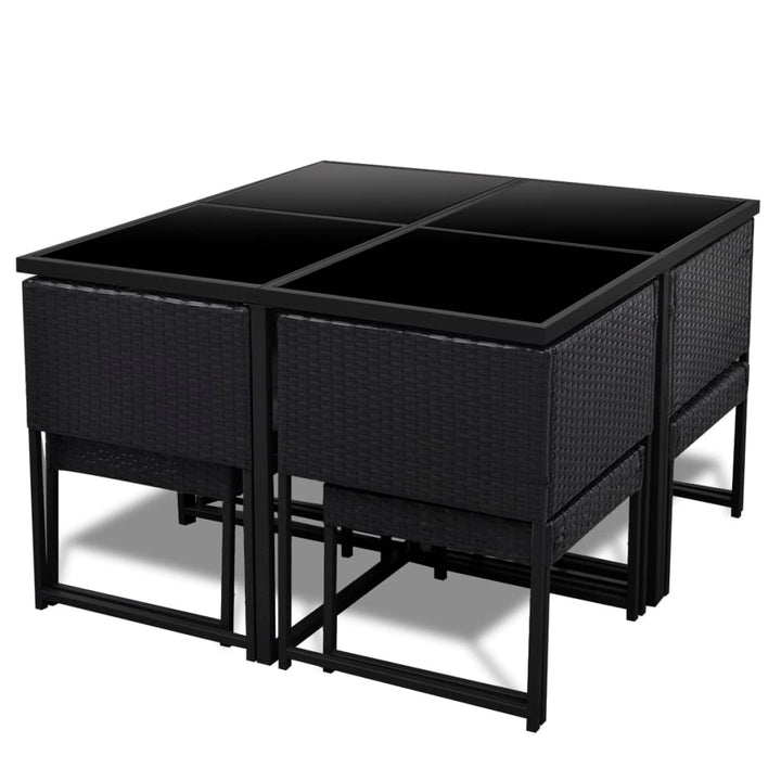 Set Mobilier De Exterior Cu Perne, 9 Piese, , Poliratan
