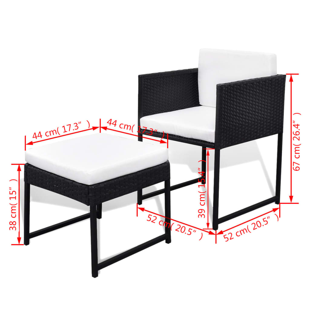 Set Mobilier De Exterior Cu Perne, 9 Piese, , Poliratan