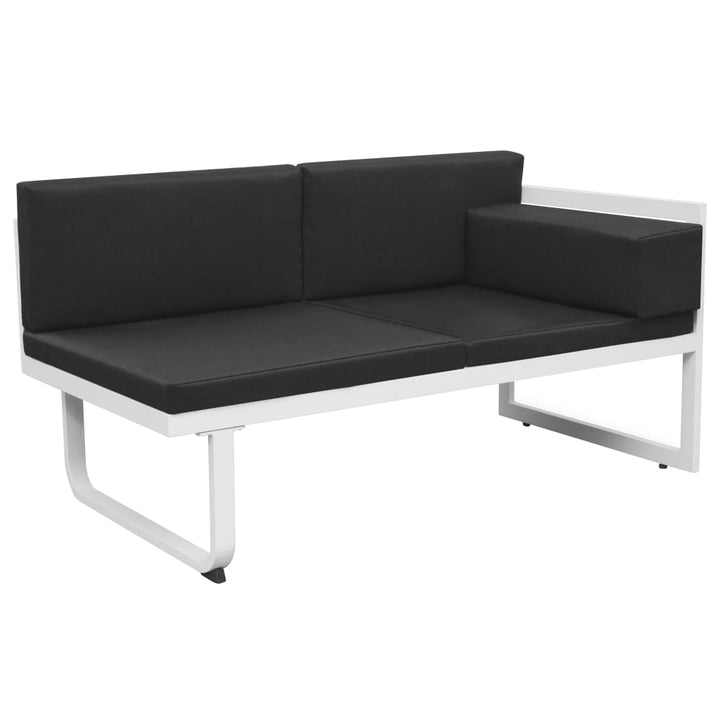 Set Mobilier Grădină, 5 Piese, Negru, Textilenă Și Aluminiu