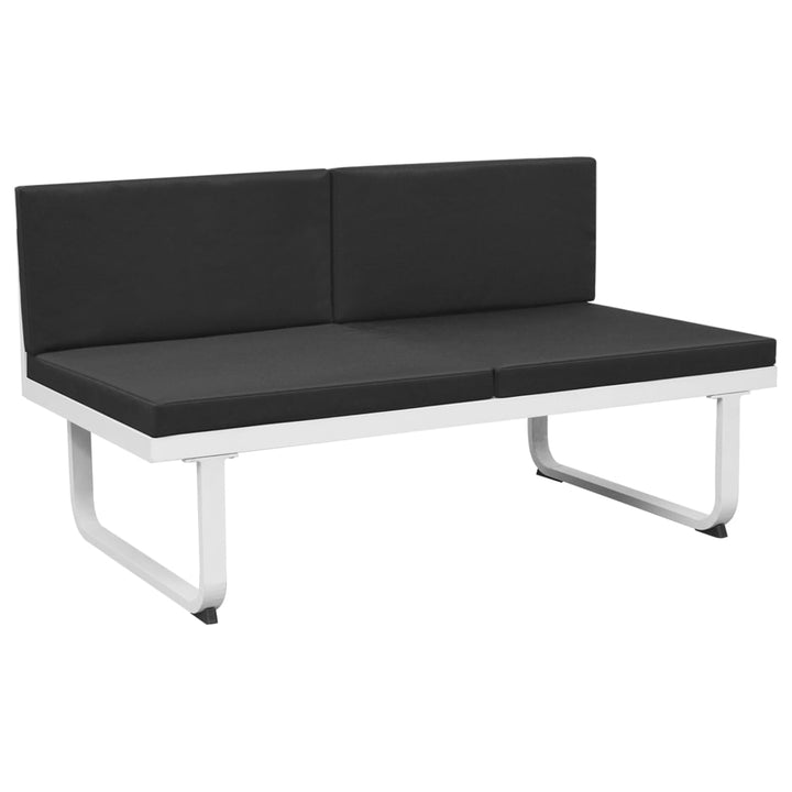 Set Mobilier Grădină, 5 Piese, Negru, Textilenă Și Aluminiu