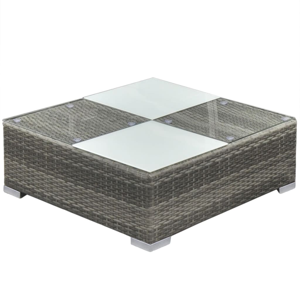 Set Mobilier De Grădină Cu Perne, 5 Piese, Gri, Poliratan
