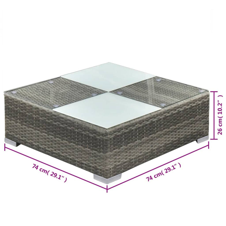 Set Mobilier De Grădină Cu Perne, 5 Piese, Gri, Poliratan