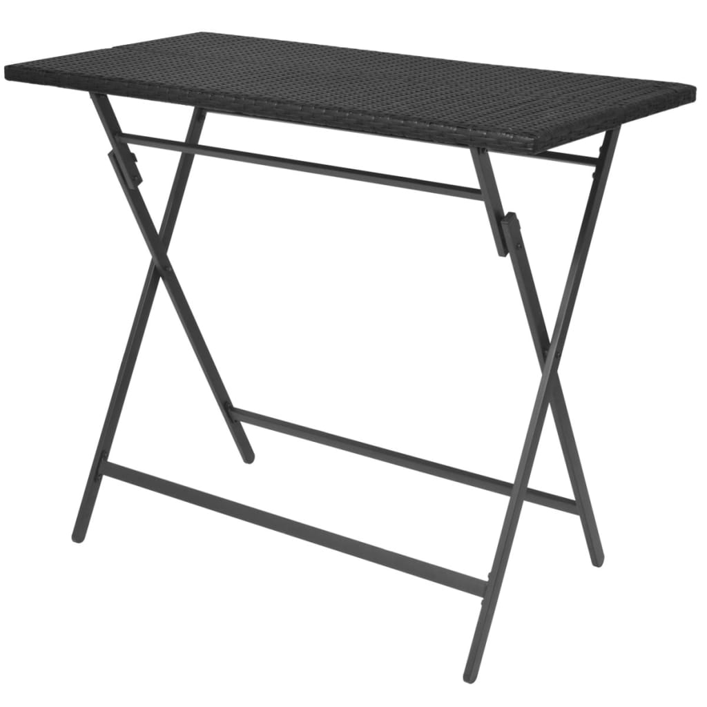 Set Mobilier Exterior Pliabil, 7 Piese, Oțel, Poliratan