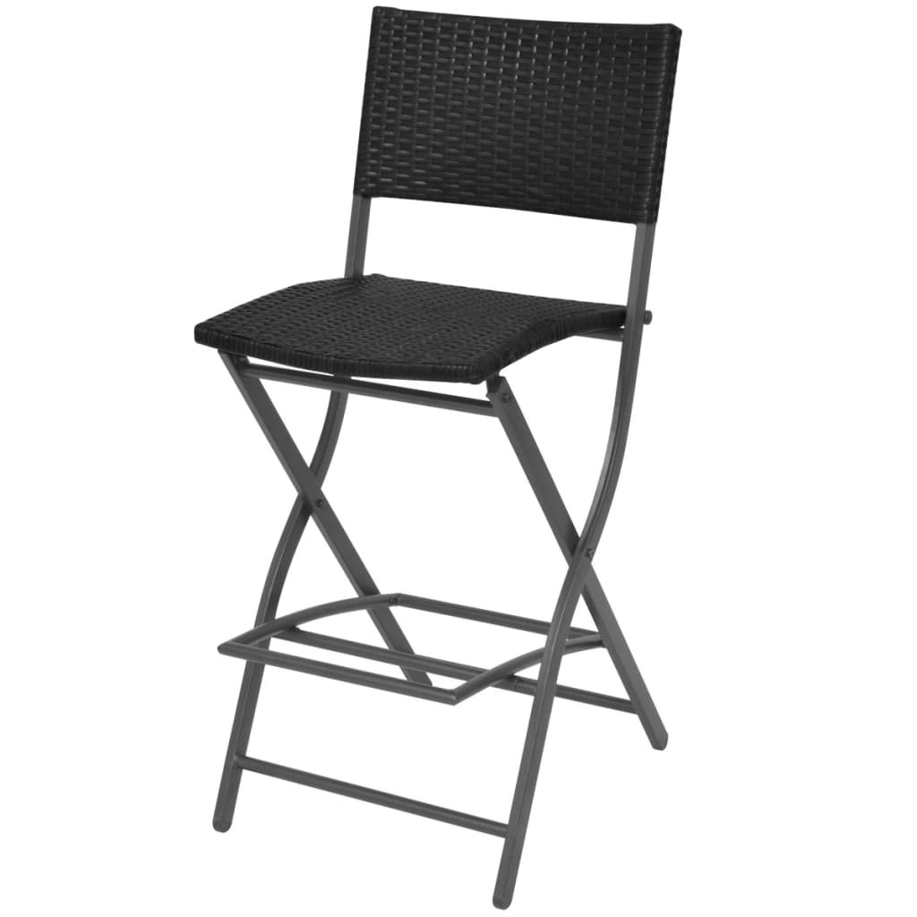 Set Mobilier Exterior Pliabil, 7 Piese, Oțel, Poliratan