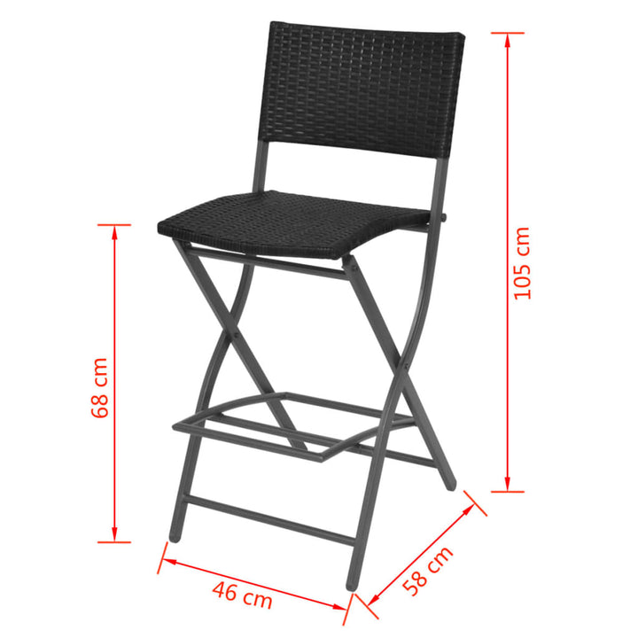 Set Mobilier Exterior Pliabil, 7 Piese, Oțel, Poliratan