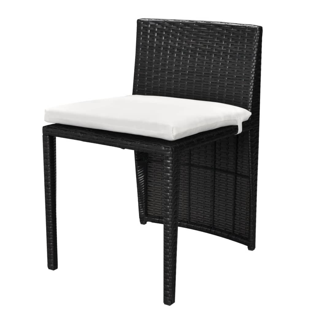 Set Mobilier Bistro Cu Perne, 3 Piese, , Poliratan