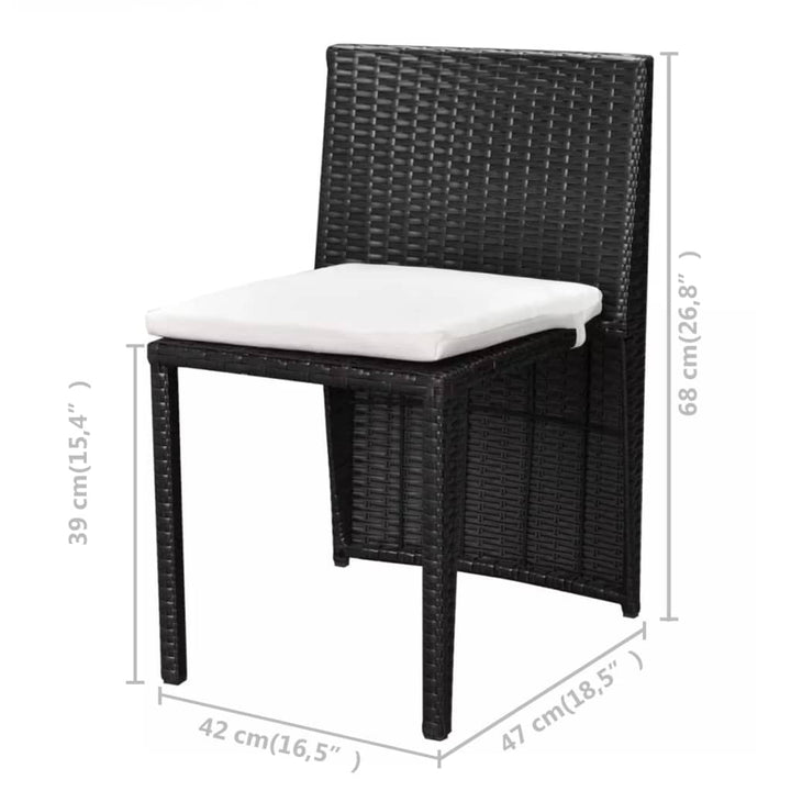 Set Mobilier Bistro Cu Perne, 3 Piese, , Poliratan