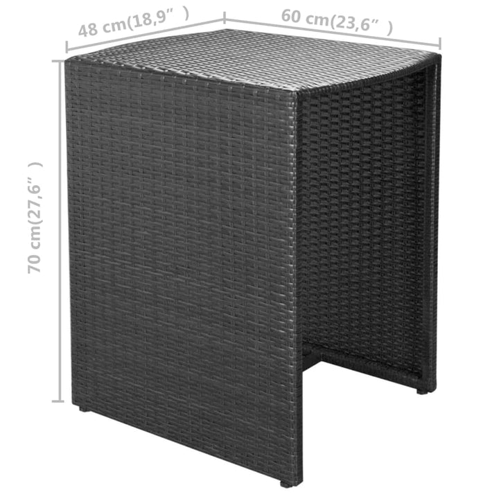 Set Mobilier Bistro Cu Perne, 3 Piese, , Poliratan