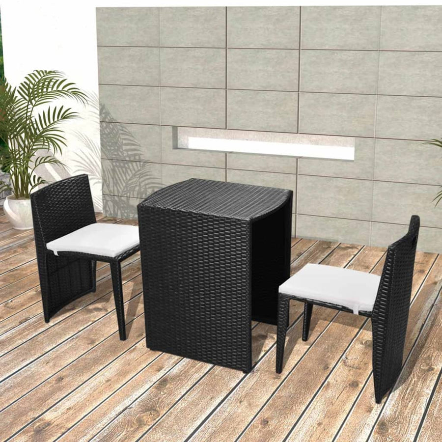 Set Mobilier Bistro Cu Perne, 3 Piese, , Poliratan
