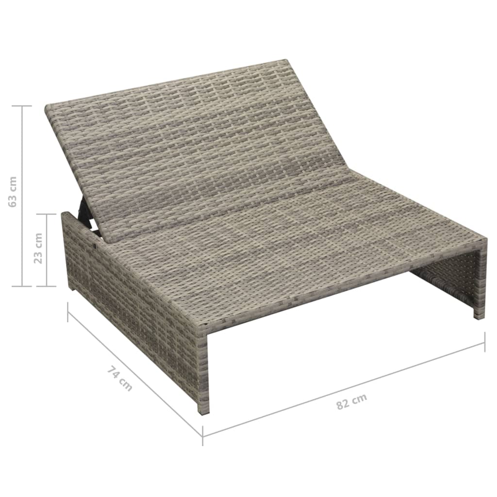 Set Mobilier De Grădină Cu Perne, 5 Piese, Gri, Poliratan