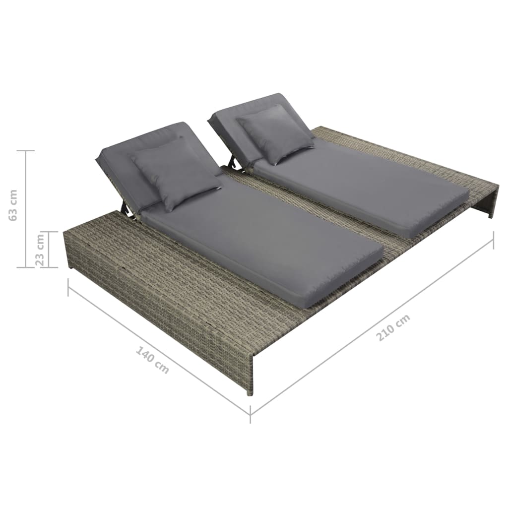 Set Mobilier De Grădină Cu Perne, 5 Piese, Gri, Poliratan
