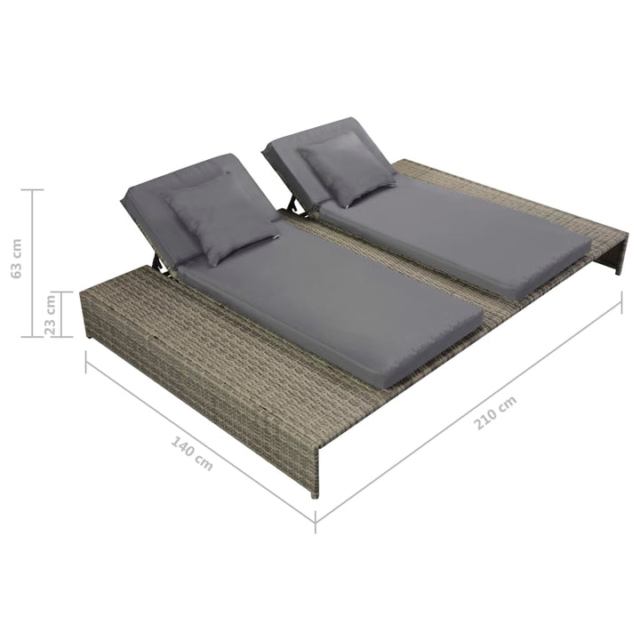 Set Mobilier De Grădină Cu Perne, 5 Piese, Gri, Poliratan