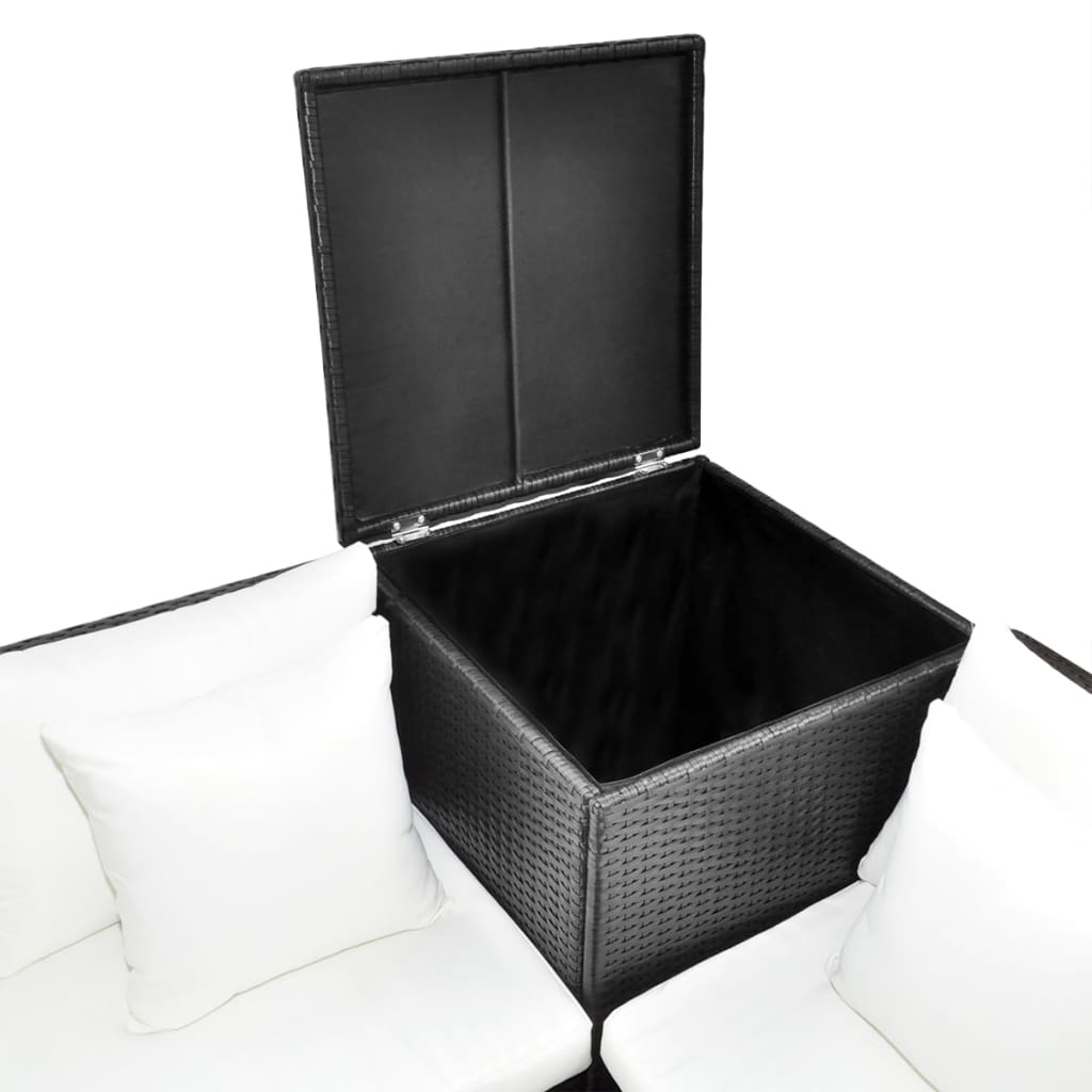 Set Mobilier De Grădină Cu Perne, 4 Piese, , Poliratan