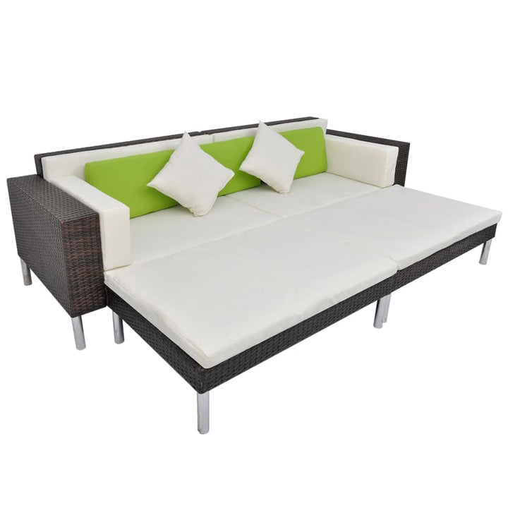 Set Mobilier De Grădină Cu Perne, 4 Piese, , Poliratan