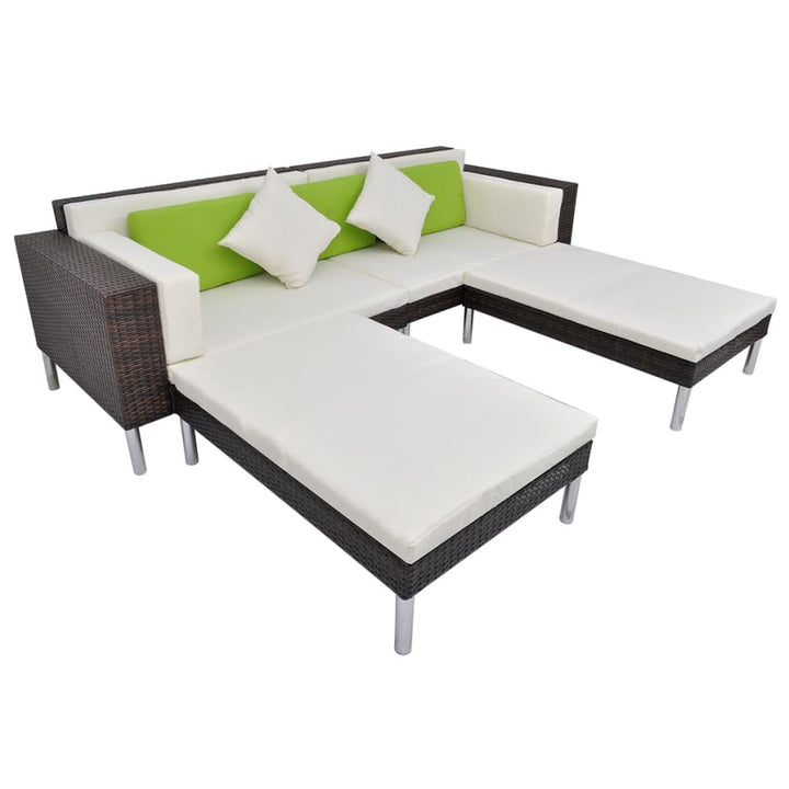 Set Mobilier De Grădină Cu Perne, 4 Piese, , Poliratan