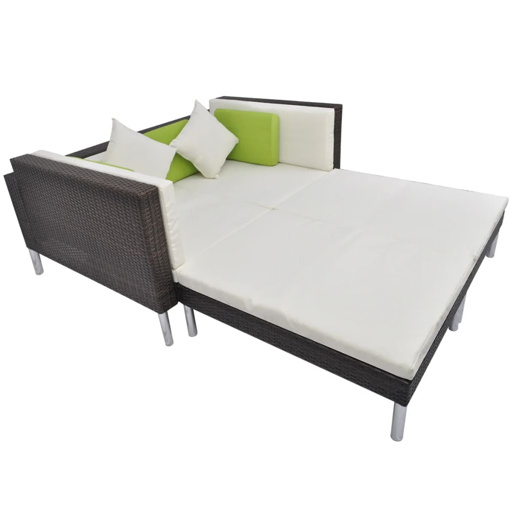 Set Mobilier De Grădină Cu Perne, 4 Piese, , Poliratan