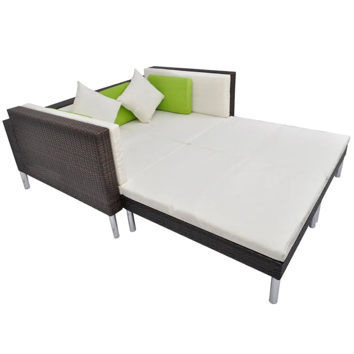 Set Mobilier De Grădină Cu Perne, 4 Piese, , Poliratan