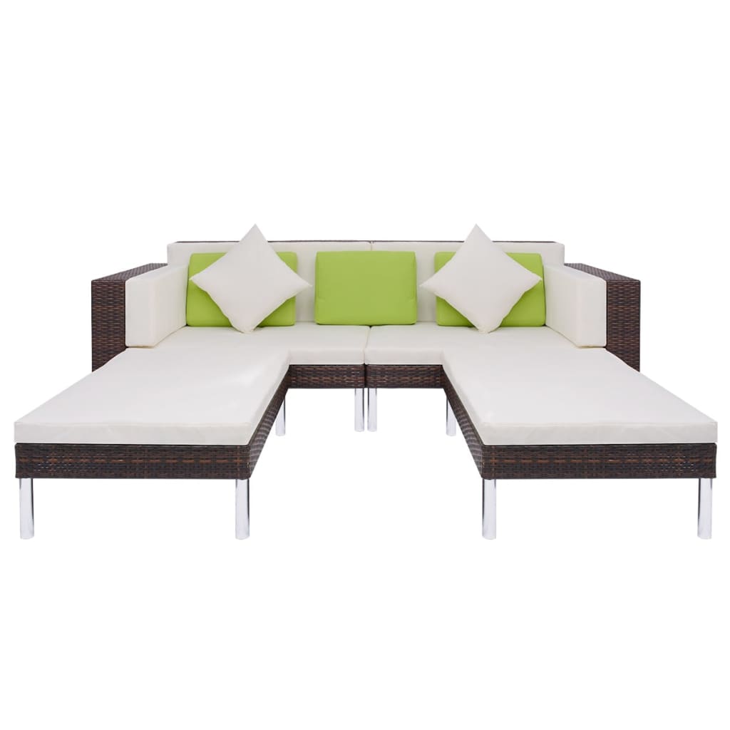 Set Mobilier De Grădină Cu Perne, 4 Piese, , Poliratan