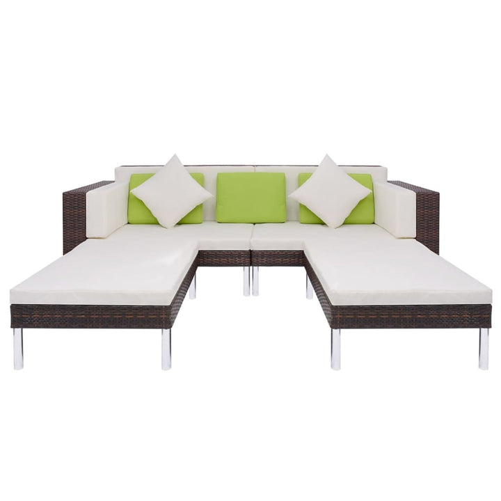 Set Mobilier De Grădină Cu Perne, 4 Piese, , Poliratan