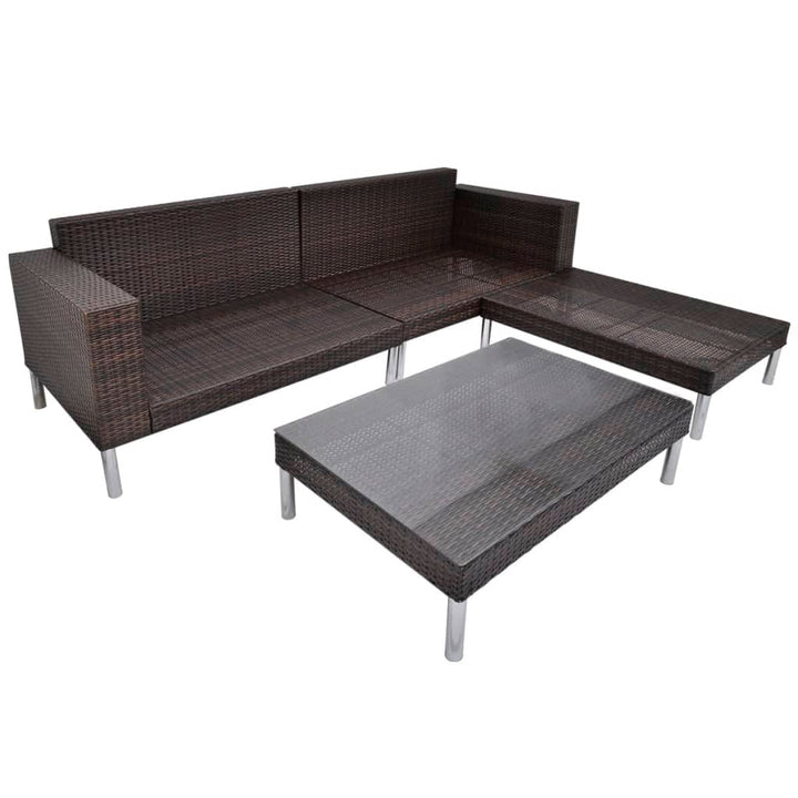 Set Mobilier De Grădină Cu Perne, 4 Piese, , Poliratan